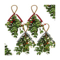 XunYee 4 Pcs Christmas Mistletoe Ornaments Decor