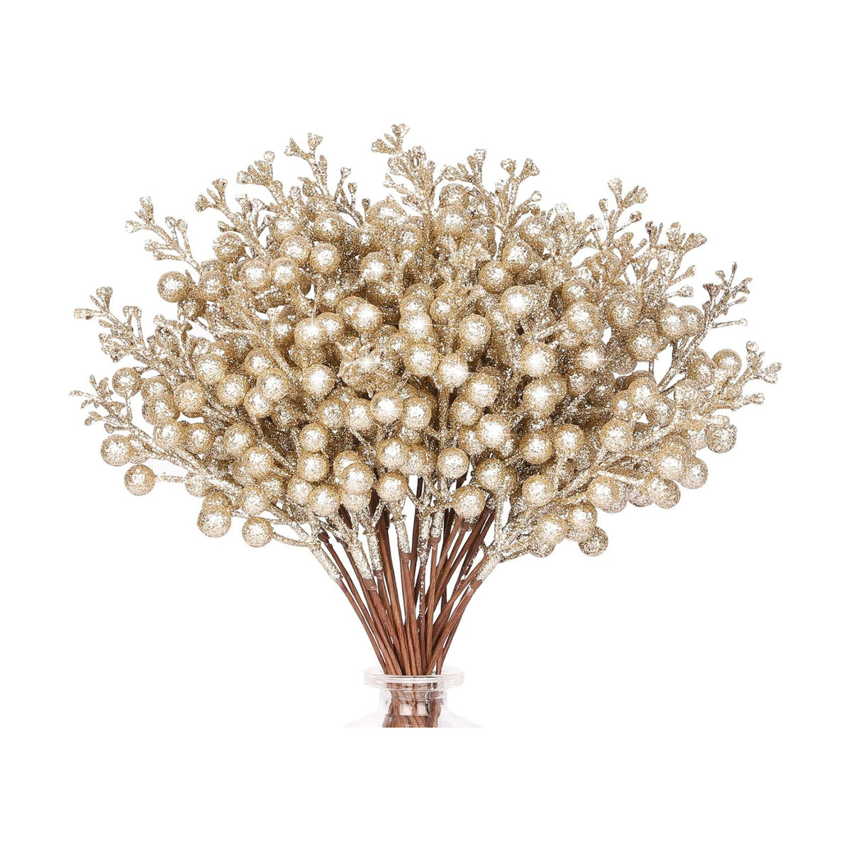 36Pcs Christmas Glitter Berry Stems, 9.5'' Artificial Christmas Tree Picks