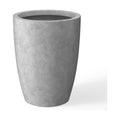Kante Small Round Tapered Pale Gray Concrete Planter 18.1" Tall, Outdoor | Rubber Plug for Indoor, Drainage for Garden