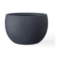 Kante Small Round Bowl Charcoal Concrete Planter 11.8" Dia, Outdoor | Rubber Plug for Indoor, Drainage for Garden