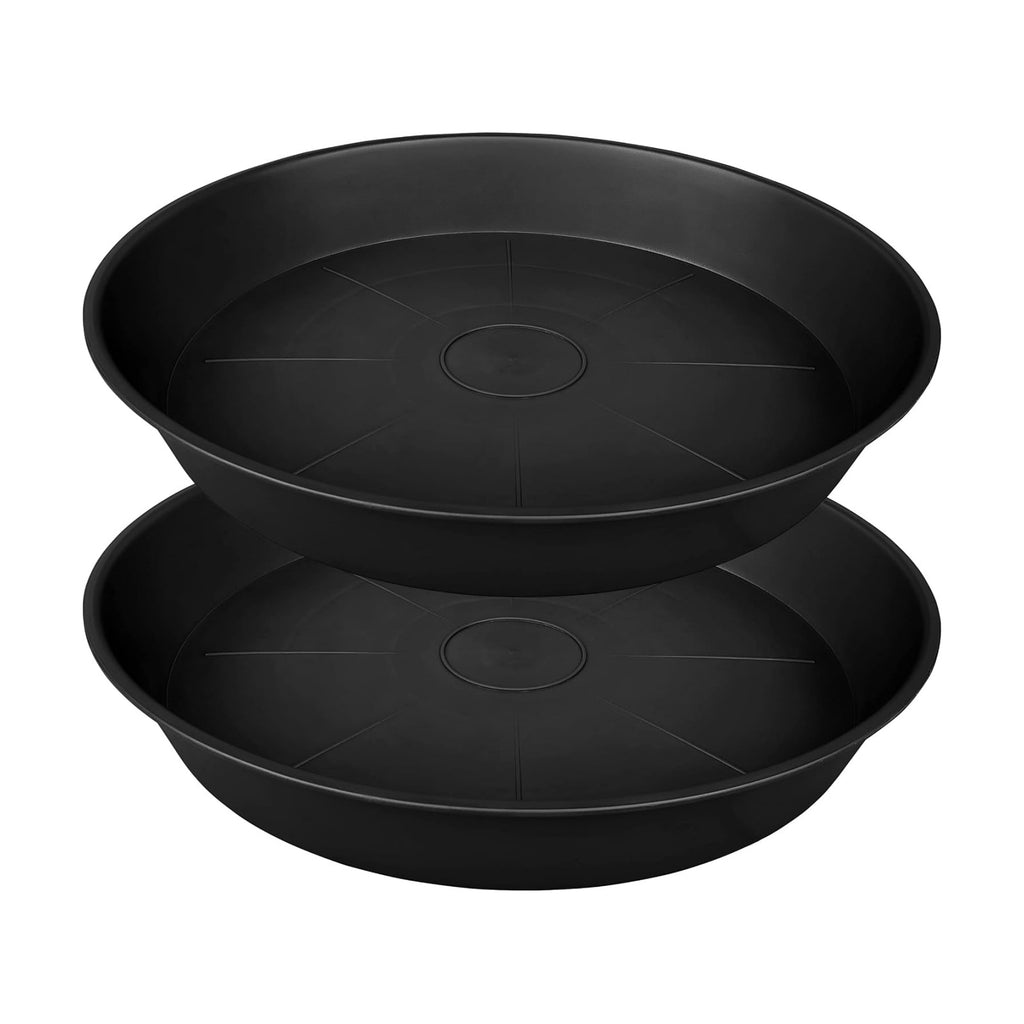 2 Pack of 20 22 inch Plant Saucer, 3.6" Depth Tray, Large Deep Heavy Duty Saucers for Pots, Garden Plastic Flower Plant