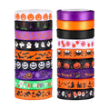 SANNIX 18 Rolls 90 Yards Halloween Ribbon Printed Grosgrain Ribbons 3/8″