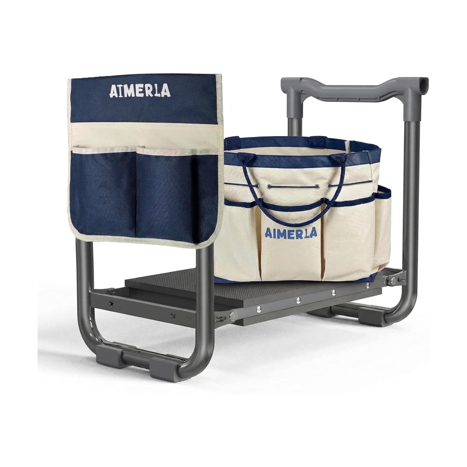 Foldable Garden Kneeler Seat Heavy Duty [Upgraded Widened Thick Kneeling Pad] Garden Stool with Large Garden Tool Bags