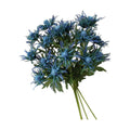 5 Pack Silk Artificial Thistle Flowers Eryngiums Faux Plants for Garden Wedding Prom Party Bouquet Floral Arrangement (Blue)