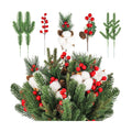 Yunlly 60 Pcs Christmas Pine Picks Holly Berry Pinecones, Stylish Style