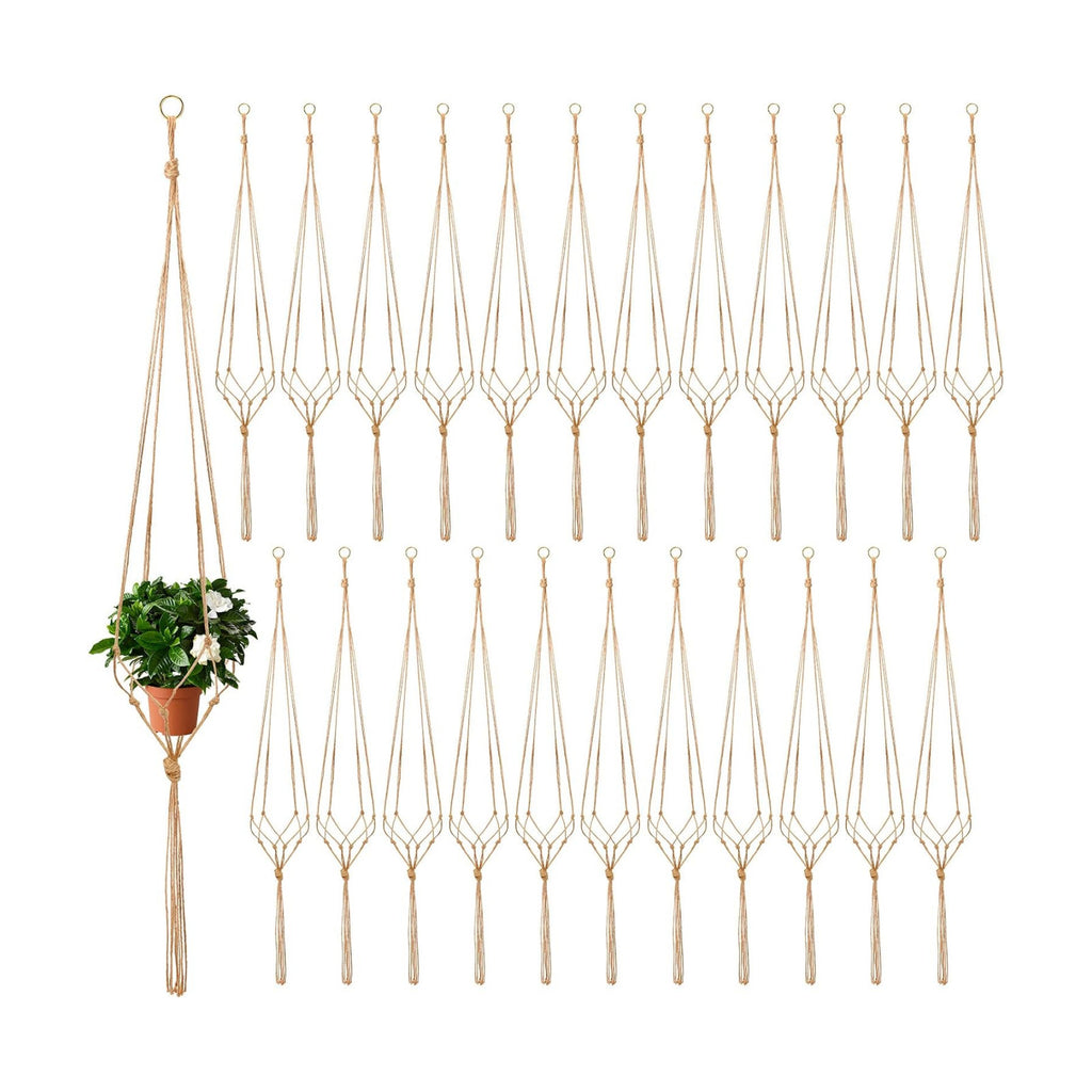 Newwiee 20 Pcs 48 Inches Macrame Plant Hangers Jute Rope Plant Holder Plant Hanger Indoor Rope Plant Hanger for Home