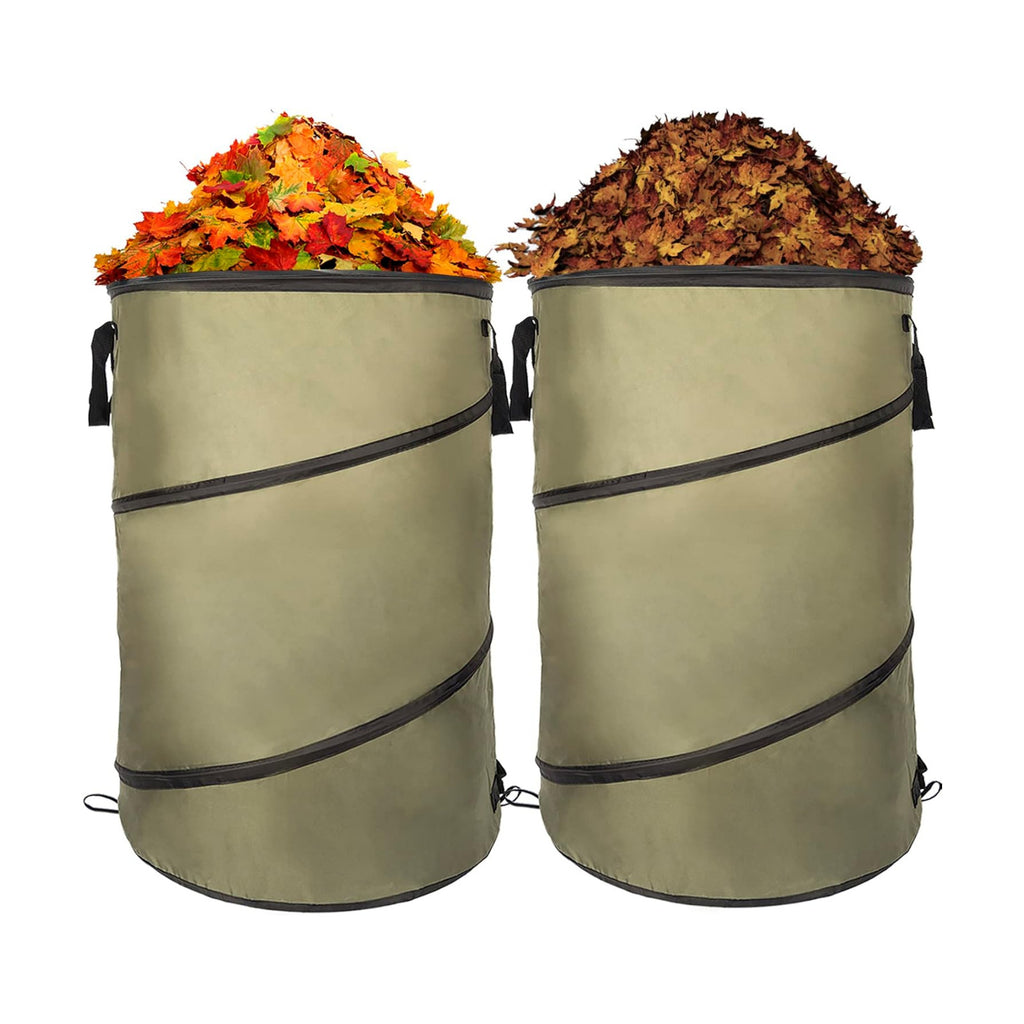 Collapsible Lawn and Leaf Bag Pop-Up Trash Can/Recycle Bin Leaf Waste Bag Outdoor Leaf Bin, 30 Gallon Collapsible