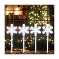LAMPHOME Shooting 17" 568LED Snowflake Lawn Stake Light Super-Bright White 4 Stakes Total Christmas Outdoor Decoration with UL Standard Adaptor for Outdoor Pathway Lawn Holiday Party Home