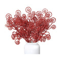 Ysleen 50 Pcs Glitter Tree Picks and Sprays Twigs Branches, Red