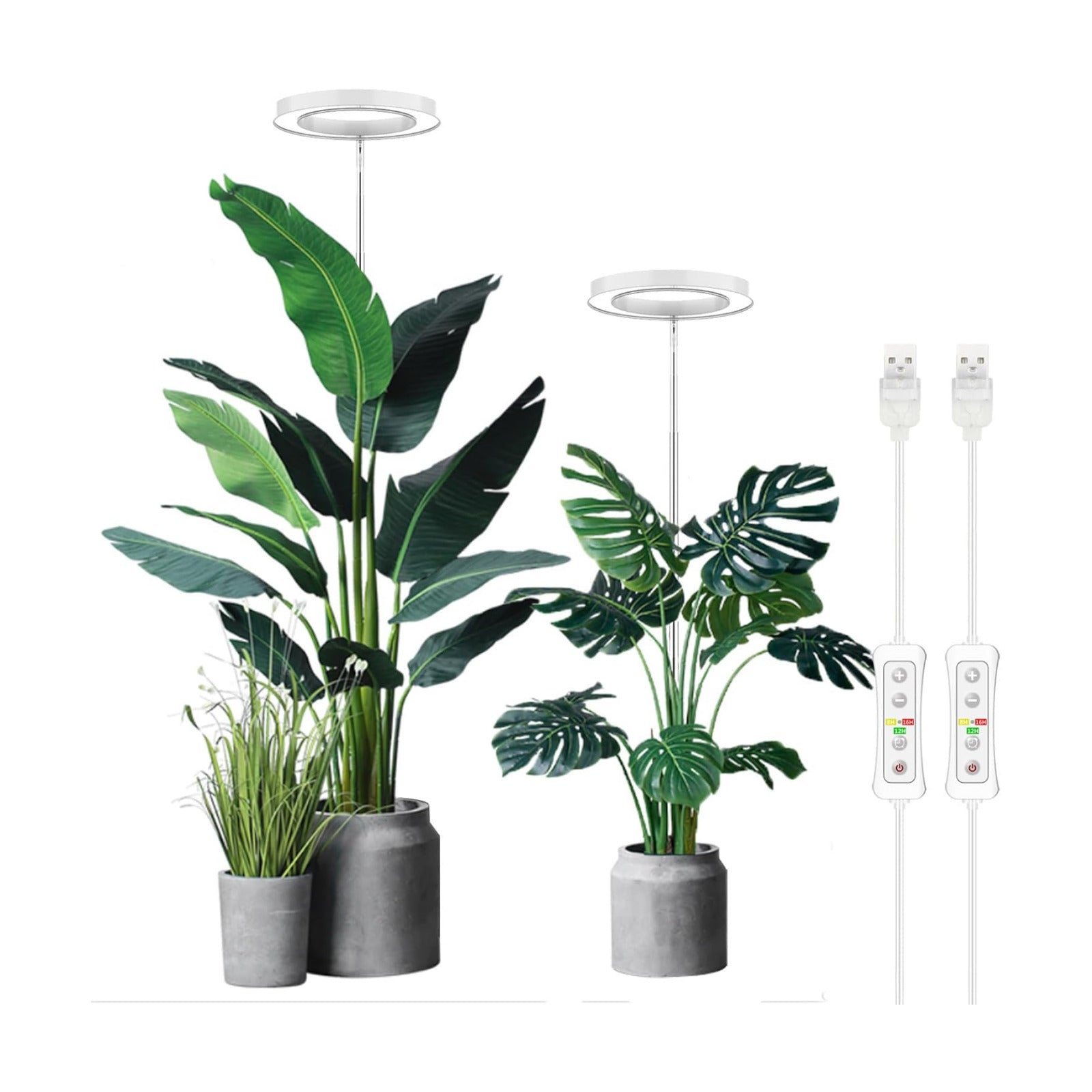 Plant Grow Light,yadoker LED Growing Light Full Spectrum for Indoor Plants,Height Adjustable, Automatic Timer, 5V Low