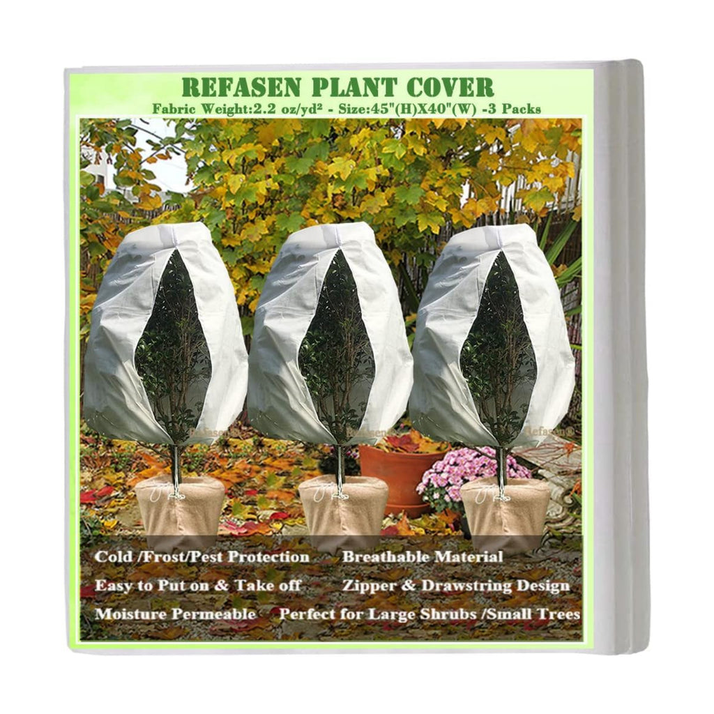 Plant Covers Freeze Protection,3 Packs 45”H X40”W Frost Blankets for Outdoor Plants Frost Cloth with Zipper