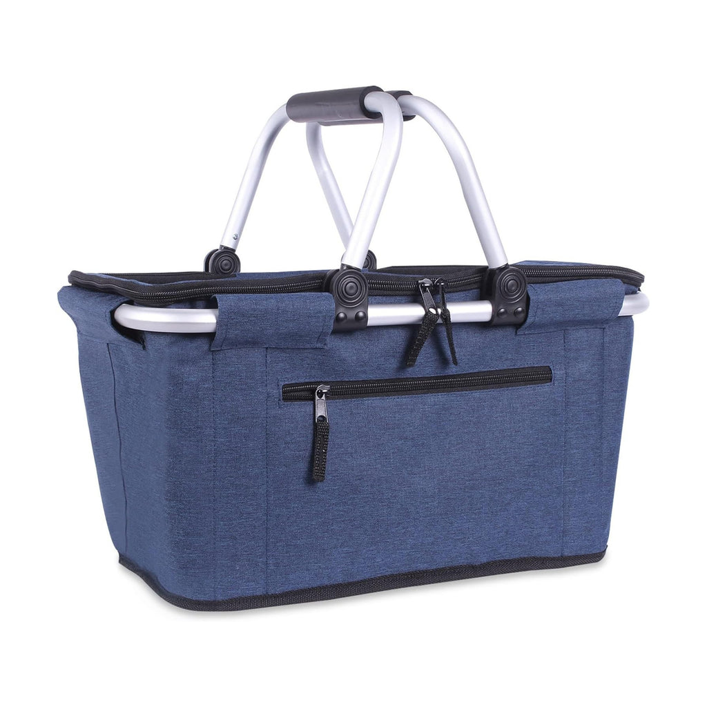 Picnic Basket, SIYUAN Collapsible Shopping Basket with Lid 27L Large Market Basket with Handles Reusable Folding