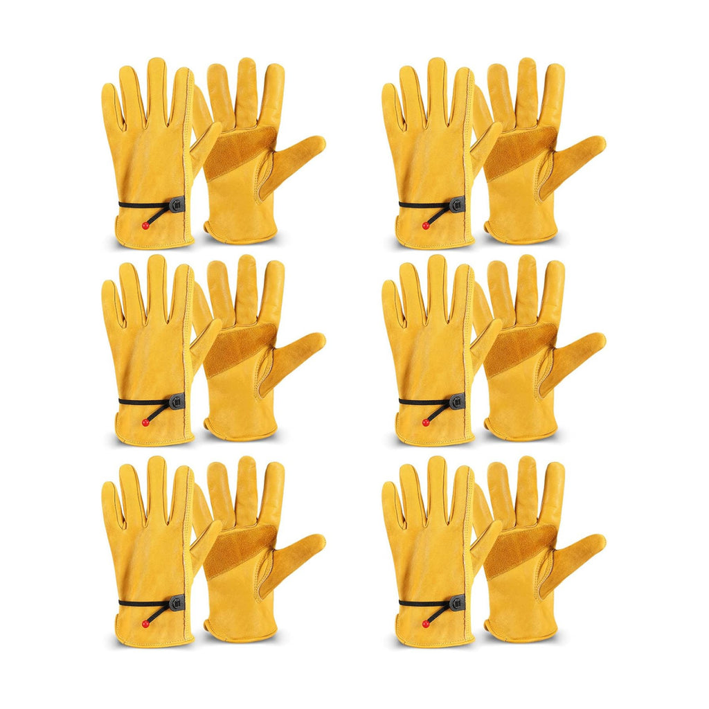 Tarpop Men's Large Cowhide Leather Work Gloves