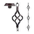 Rain Chain Bird Cage Set 8.5Ft, Not Rust Wrought Iron Rain Chains for Gutters with Adapter Gotta Drain and Sturdy