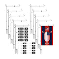 Chumia 10 Pack Garden Flag Holder Stand 15 Inch Garden Flag Pole Holder Powder Coated, Metal Three Prongs with Clip and