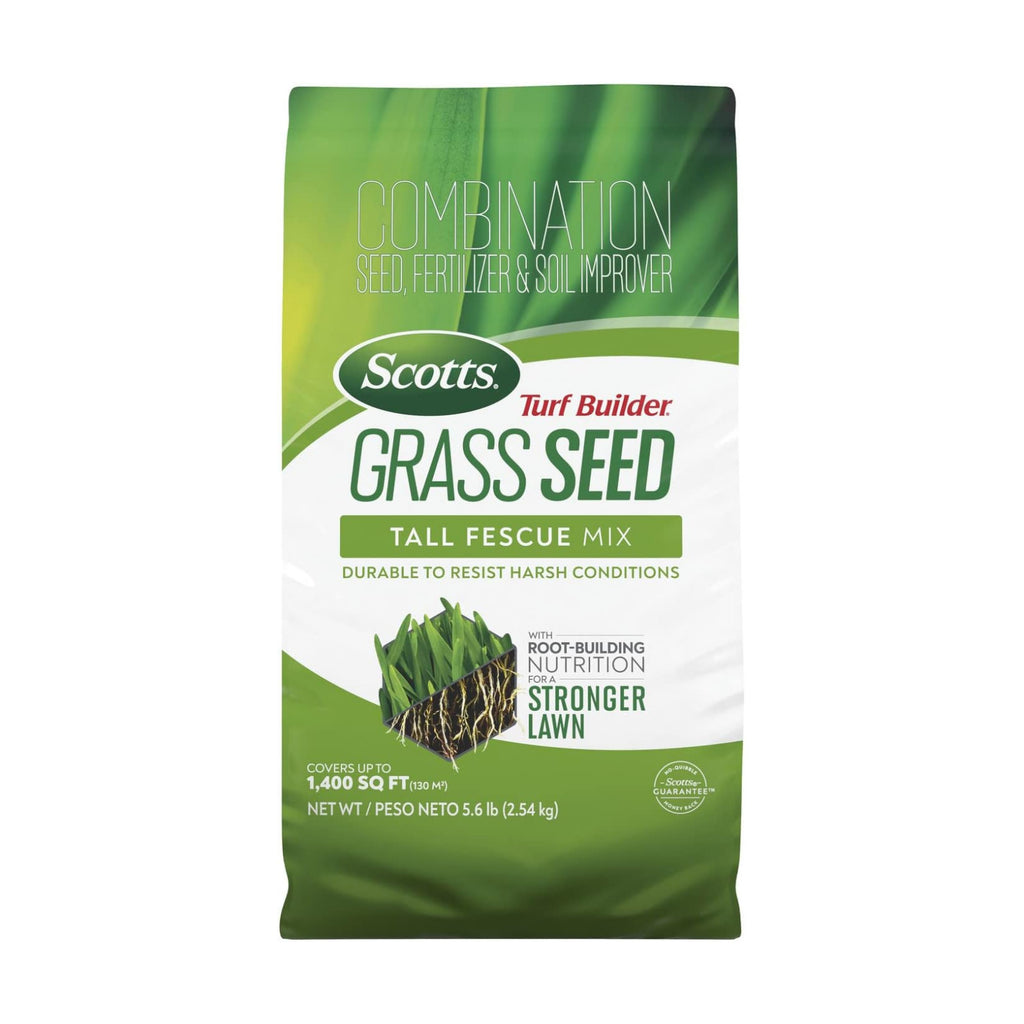 Scotts Turf Builder Grass Seed Tall Fescue Mix, 5.6 lbs. | Durable to Resist Harsh Conditions, Lawn Seed, Grass