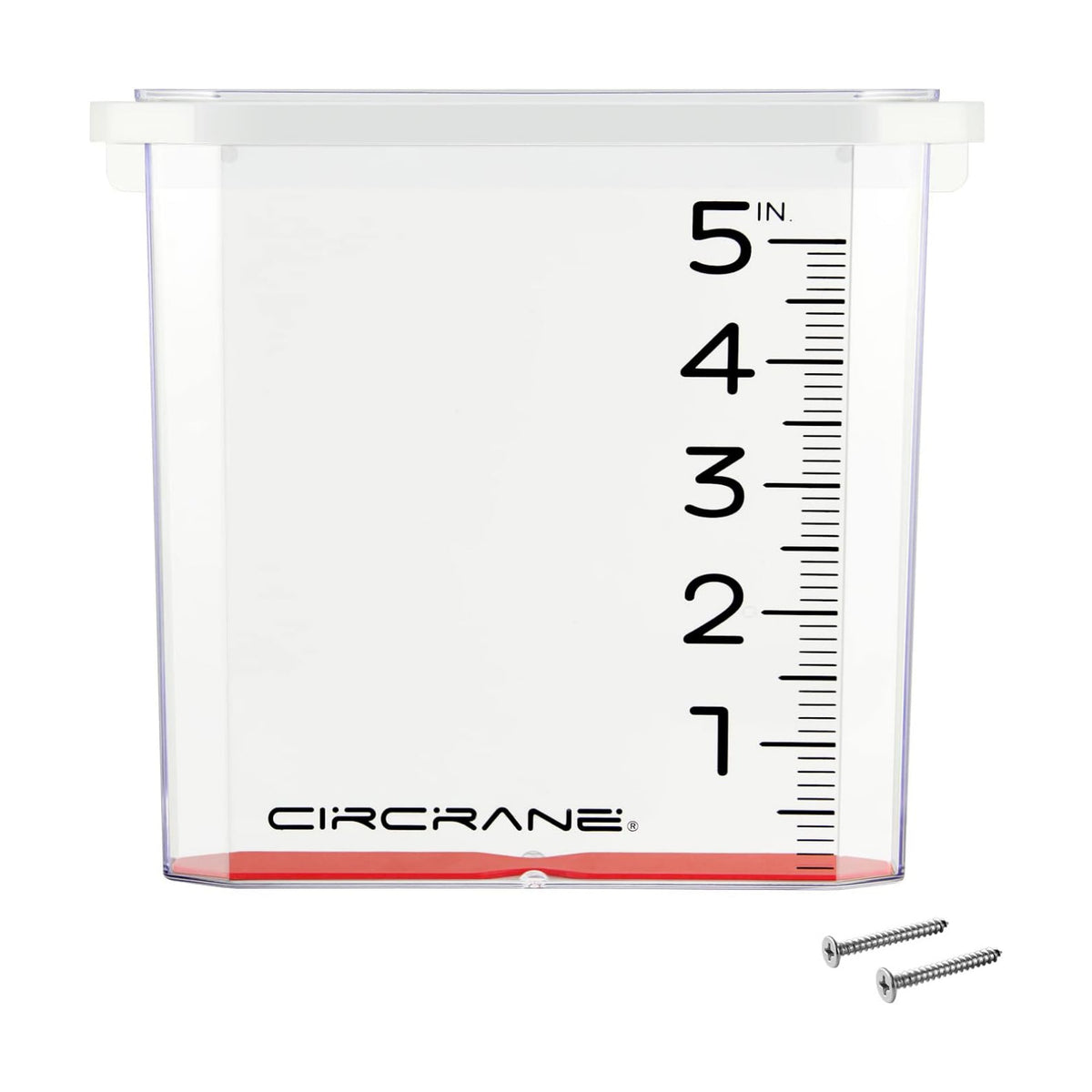 Circrane 5-Inch Waterfall Rain Gauge, Easy Read Outdoor Rain Gauge for Garden, Deck, Lawn and Yard, with Weather Resistant Bracket & Stainless Steel Screws, Clear