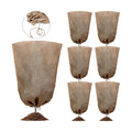 Woanger 6 Pcs 40" x 24" Reusable Winter Burlap Plant Covers Bags Warm with Drawstring Large Sack Plant Blanket Burlap