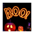 LAMPHOME [Large 36"x17" 666 LED Boo Neon Motif Super-Bright Orange LEDs Outdoor Halloween Decoration with UL Standard Adaptor Waterproof for Outdoor Home Party Wall Hanging Holiday