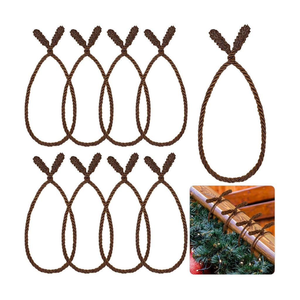 Zhengmy 8 Pcs Garland Ties 20 Inch for Banister,Brown
