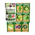 HOME GROWN Cabbage Seeds 7 Variety Mix 2000+ Heirloom Non-GMO, High Germination, Bok Choy, Red & Green Acre, Savoy, Napa Michihili, Copenhagen Market, Jersey Wakefield, Cold Hardy