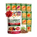 HOME GROWN Rainbow Carrot Seeds 10 Variety Mix 3350+ Heirloom Non-GMO Seeds for Planting, High Germination, Multi-Color Gourmet Root Vegetables, Kids Garden, Crunchy Fresh Eating (Daucus carota)