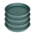 4 Pack of 14 inch Plant Saucer, Heavy Duty Round Plant Trays for Pots, Plastic Plant Water Tray, Bird Bath Bowls, Plant Saucers for Indoors, Drip Trays for Planter 12-14" (14", Green)