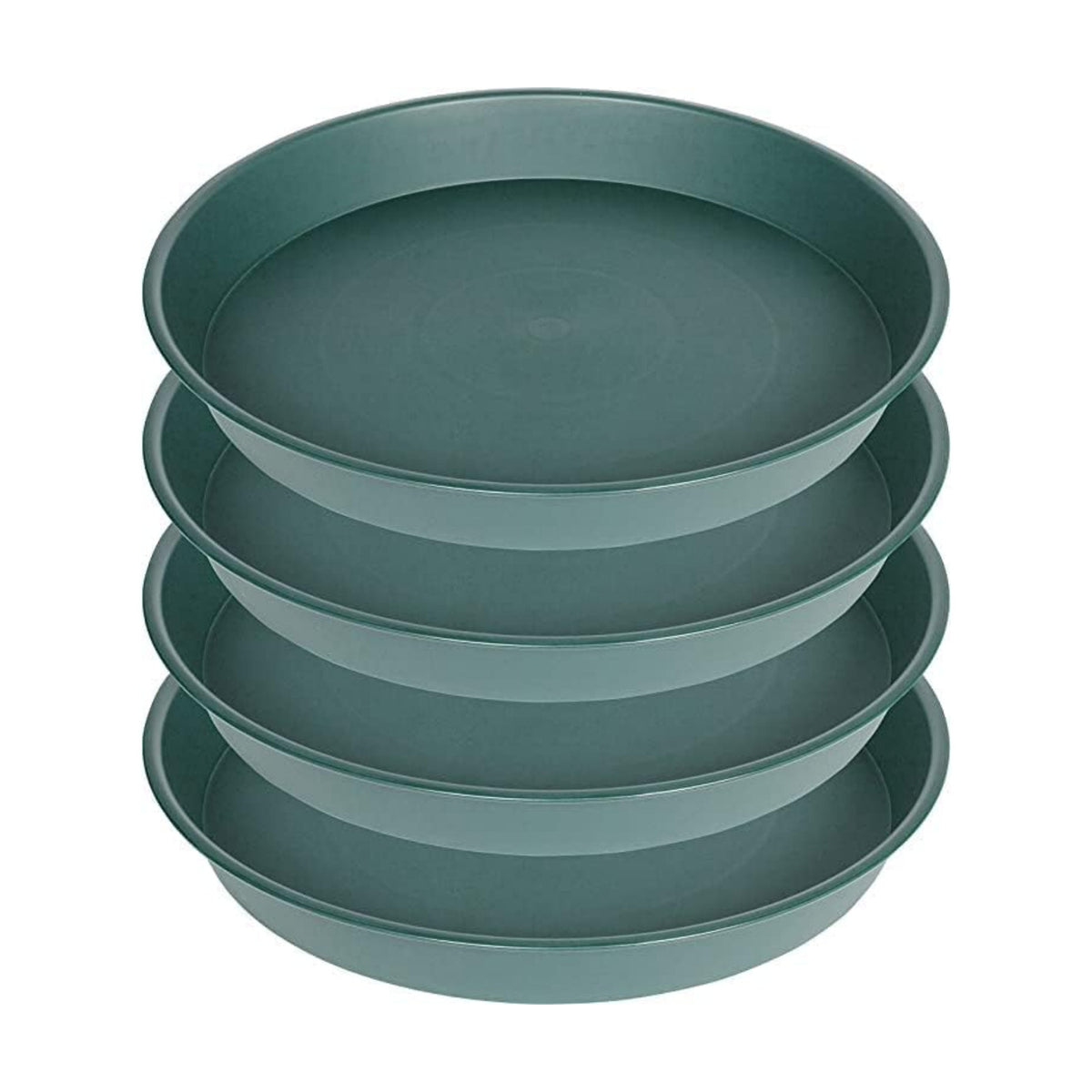 4 Pack of 16 17 inch Plant Saucer (15 inch Base), 2.3" Depth, Heavy Duty Deep Plant Trays for Pots, Bird Bath Bowls, Plastic Plant Saucers for Indoors, Drip Trays for Planter (17", Green)