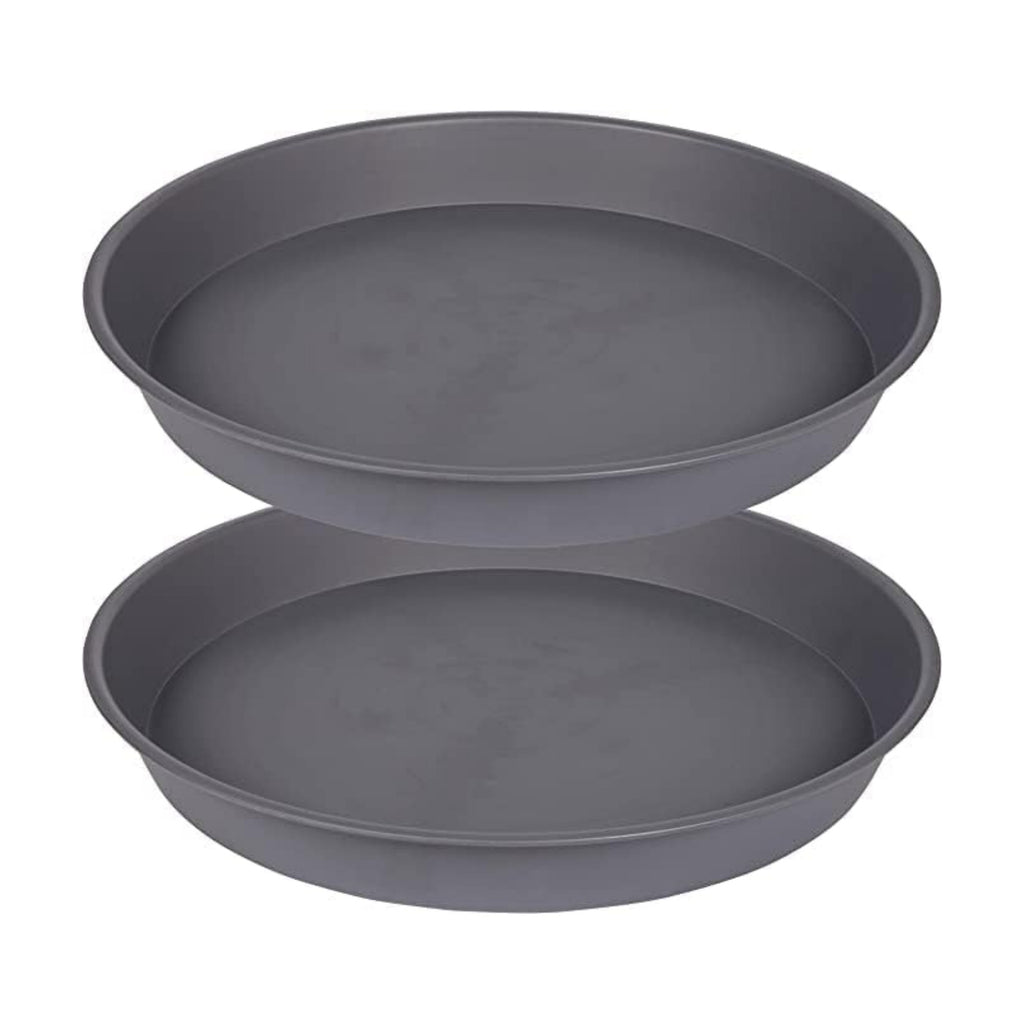 2 Pack of 16 17 inch Plant Saucer (15 inch Base), 2.3" Depth, Plant Trays for Pots, Plastic Plant Saucers for Indoors, Bird Bath Bowls, Flower Pot Drip Trays for Planter (17", Cement)