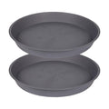 2 Pack of 16 17 inch Plant Saucer (15 inch Base), 2.3" Depth, Plant Trays for Pots, Plastic Plant Saucers for Indoors, Bird Bath Bowls, Flower Pot Drip Trays for Planter (17", Cement)