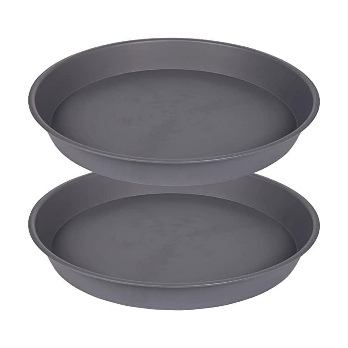 2 Pack of 16 17 inch Plant Saucer (15 inch Base), 2.3" Depth, Plant Trays for Pots, Plastic Plant Saucers for Indoors, Bird Bath Bowls, Flower Pot Drip Trays for Planter (17", Cement)