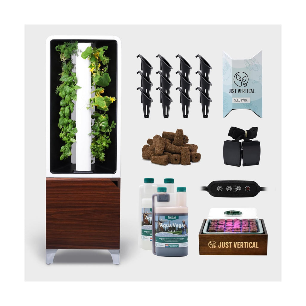 Just Vertical EVE Tower Garden Hydroponic Indoor Growing System - Grow 12 Fresh Herbs & Vegetables Year-Round