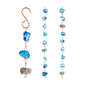 Evergreen 6 Feet Long Blue Glass and Metal Rain Chains for Gutters | Rain Catcher Chain Replacement Downspout
