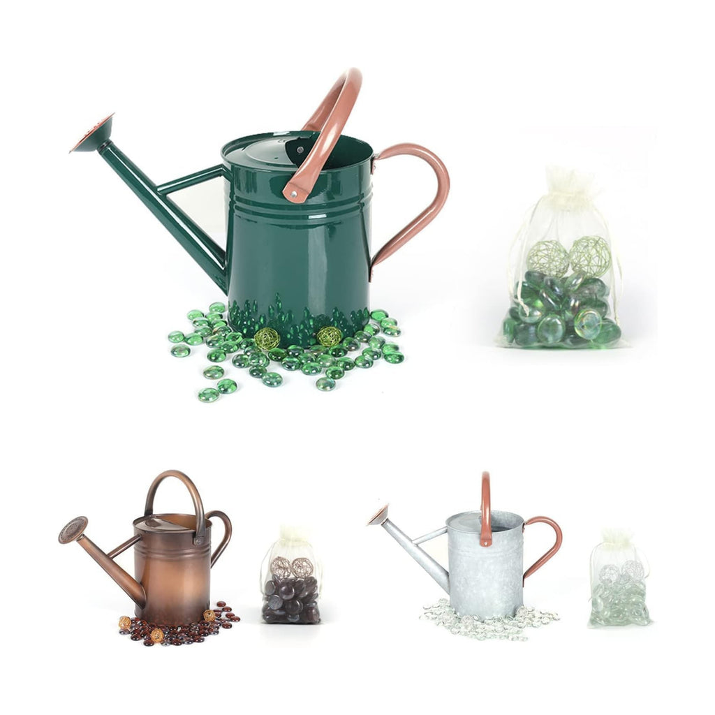 Metal Watering Can for Outdoor Plants, 1 Gallon Galvanized Steel Watering Can with Removable spout for Outdoor & Indoor