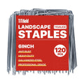 Landscape Staples 6 Inch 120 Pack 11 Gauge Galvanized Landscaping Fabric Pins Anti-Rust SOD Staples Ground Stakes for