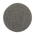 SHACOS Round Braided Placemats Set of 6 Thick Woven Placemats Washable 15 inch Circle Place Mats Non Slip Table Mats for Dining Table, Gray White