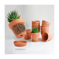 HERDUK Terracotta Starter Pots with Saucers – 4 Inch Clay Planting System for Healthy Roots, Reliable Drainage & Indoor