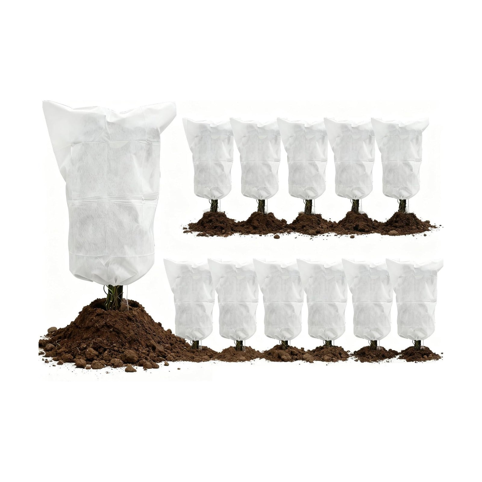 EAONE 12 Pack Plant Covers Freeze Protection, 32x47'' Winter Frosts Cloth for Outdoor Plants, Reusable Frost Blankets