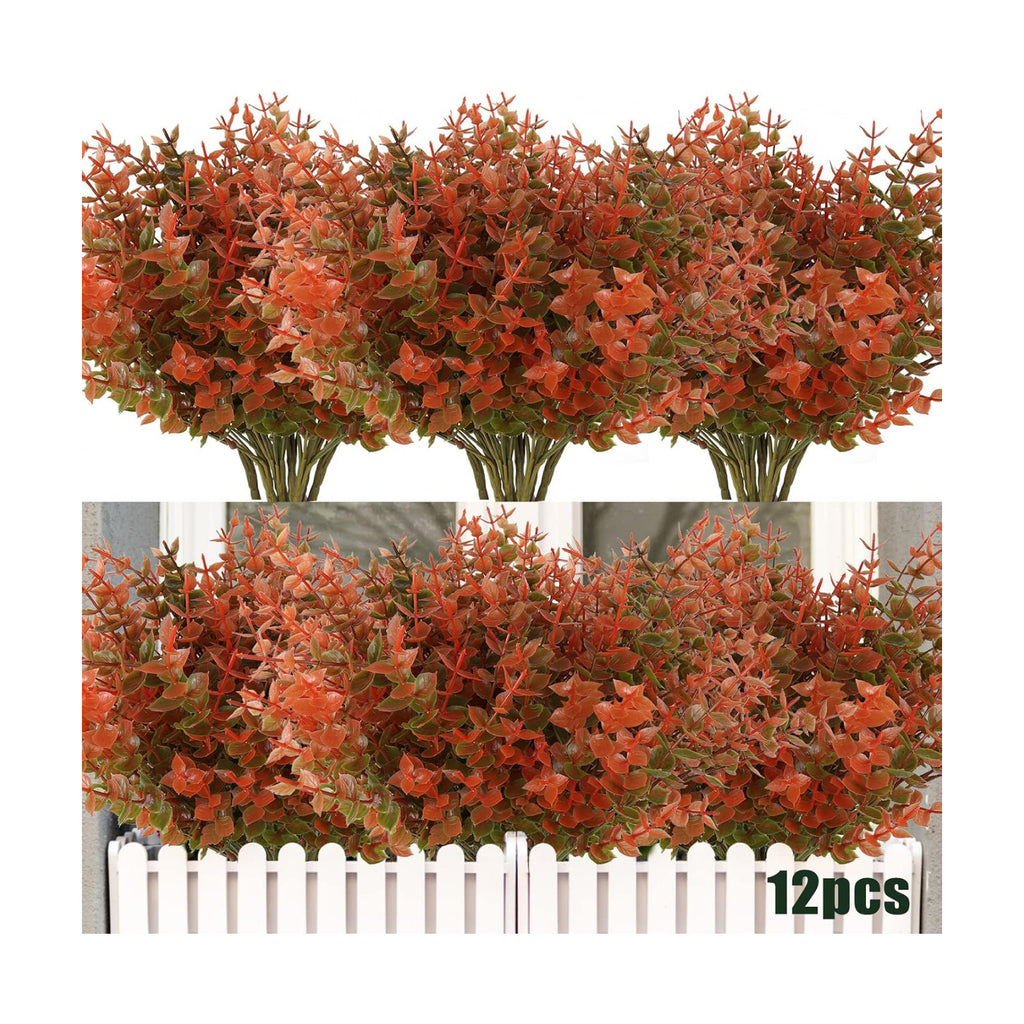 RECUTMS Artificial Fall Mums Flowers No Fade Faux Autumn Plant Outdoor 12Pc