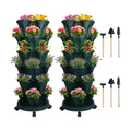 DUNCHATY Stackable Planter, Vertical Strawberry Planter with Garen Tool Set, Self Watering Garden Planter