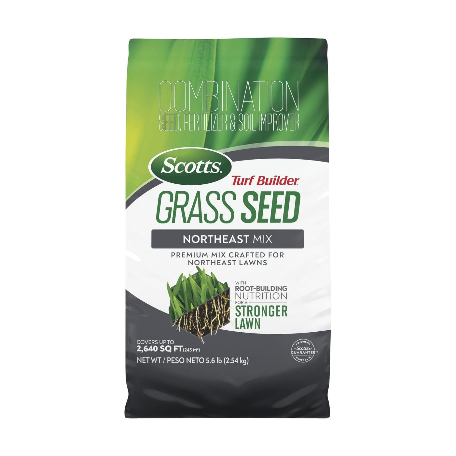 Scotts Turf Builder Grass Seed Northeast Mix, 5.6 lbs. | Grass Seed Plus Lawn Fertilizer and Soil Improver, Covers Up