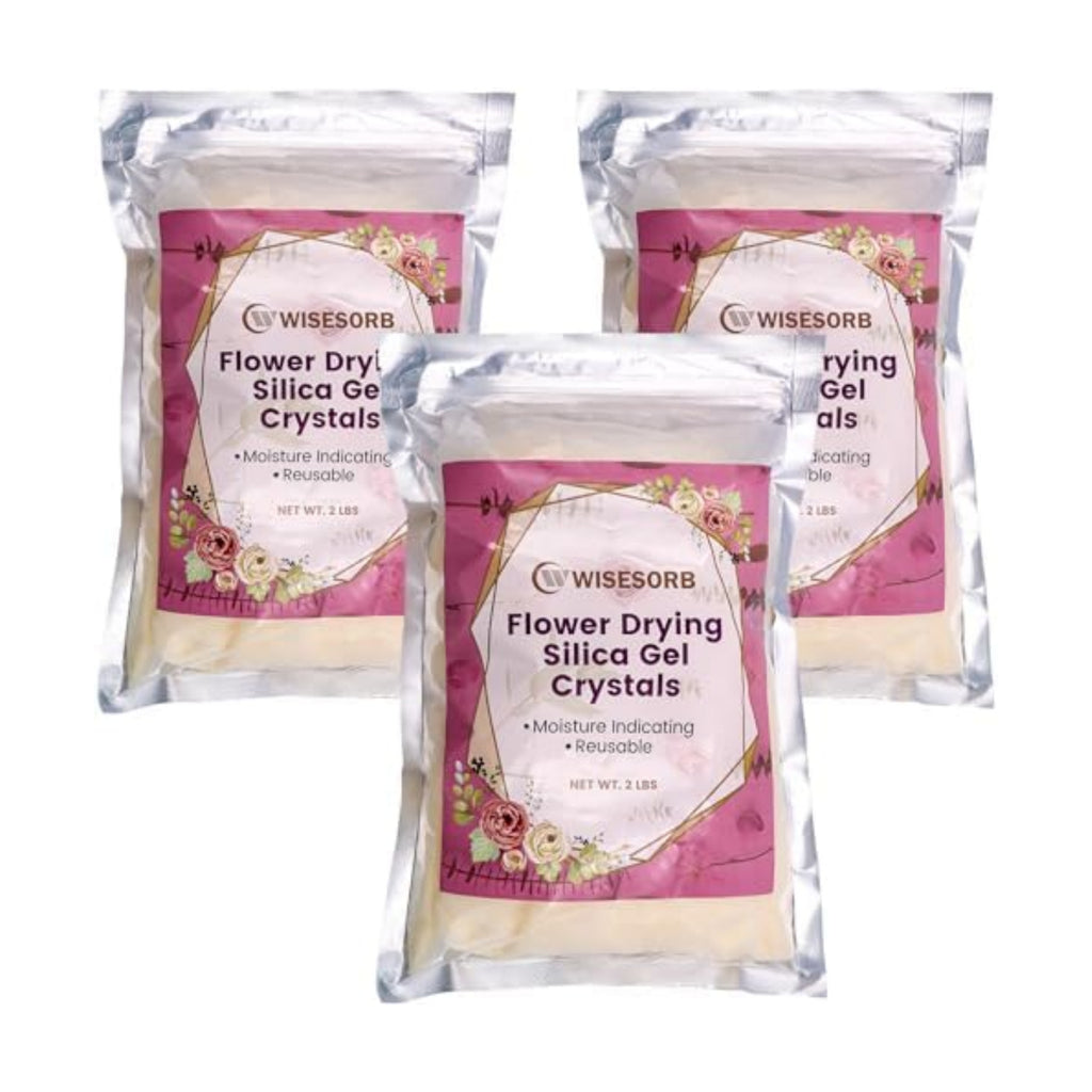 Wisesorb (NET 6 LBS) Silica Gel Flower Drying, Silica Gel Flower Drying Crystals, Color Indicating Flower Drying Silica, Reusable Silica Gel for Drying Flowers