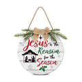 Capoda Christmas Nativity Hanging Sign, Front Door Decor, White, Jesus