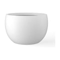 Kante Large Round Bowl White Concrete Planter 20" Dia, Outdoor | Rubber Plug for Indoor, Drainage for Garden