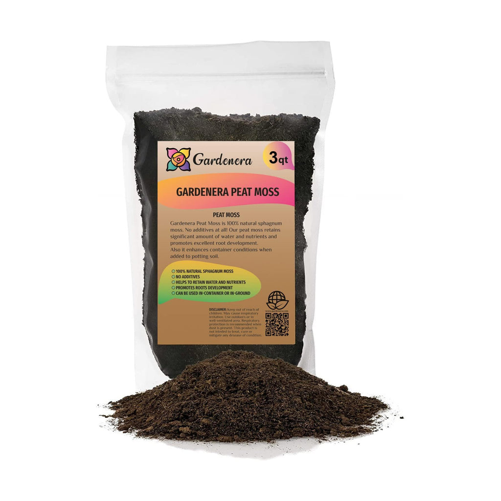 Premium Natural Sphagnum Peat Moss - Gardening Soil Amendment and Carnivorous Plant Soil Media by Gardenera (3 Quart