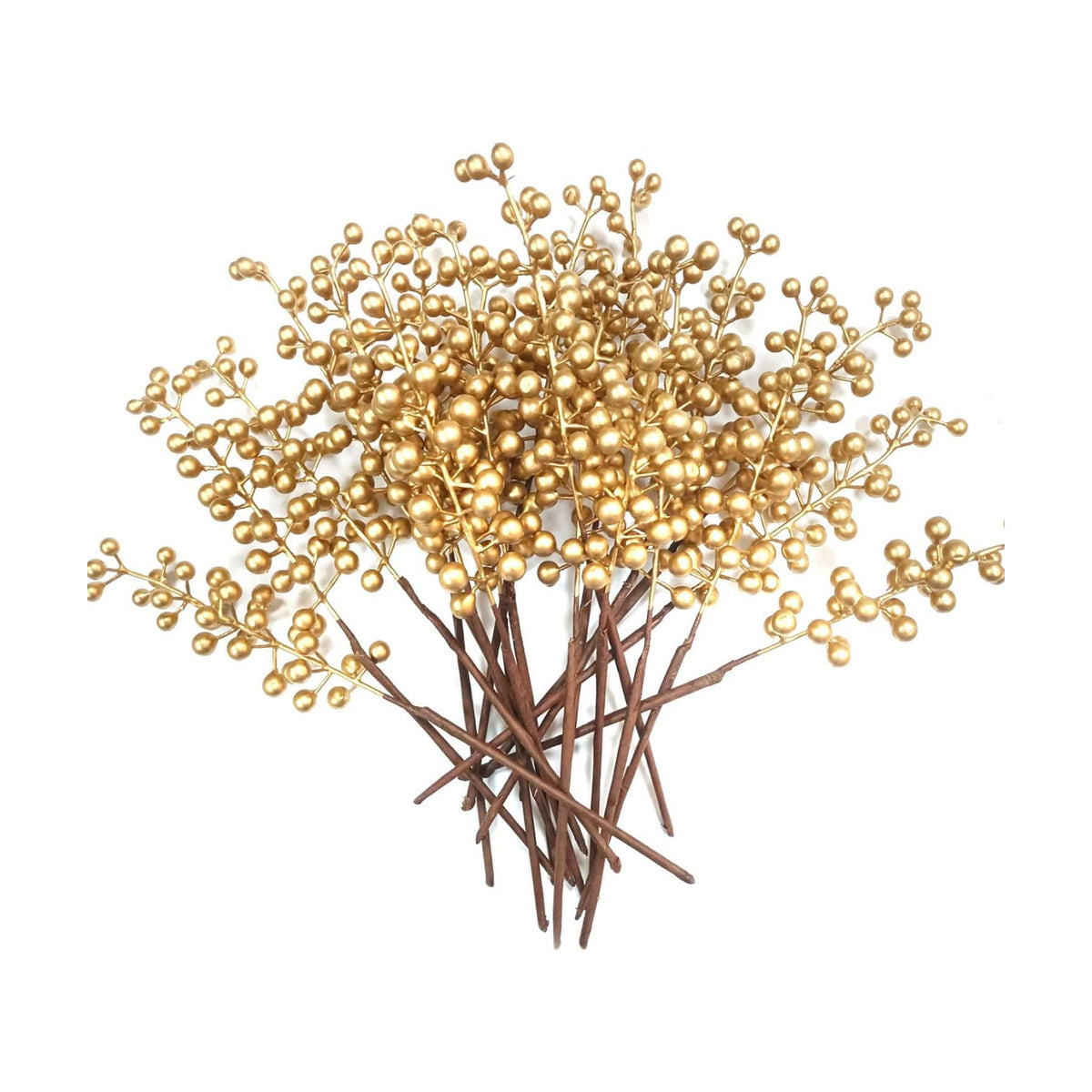 Artificial Berry, Fake Burgundy Berry, (20 pcs, 12" Each), Artificial Berries Stems for Xmas Tree Wreath Decorations Home Decor (GoldenBerry)