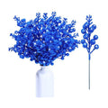 Geosar 36 Pcs Christmas Glittered Berries Stems, Blue