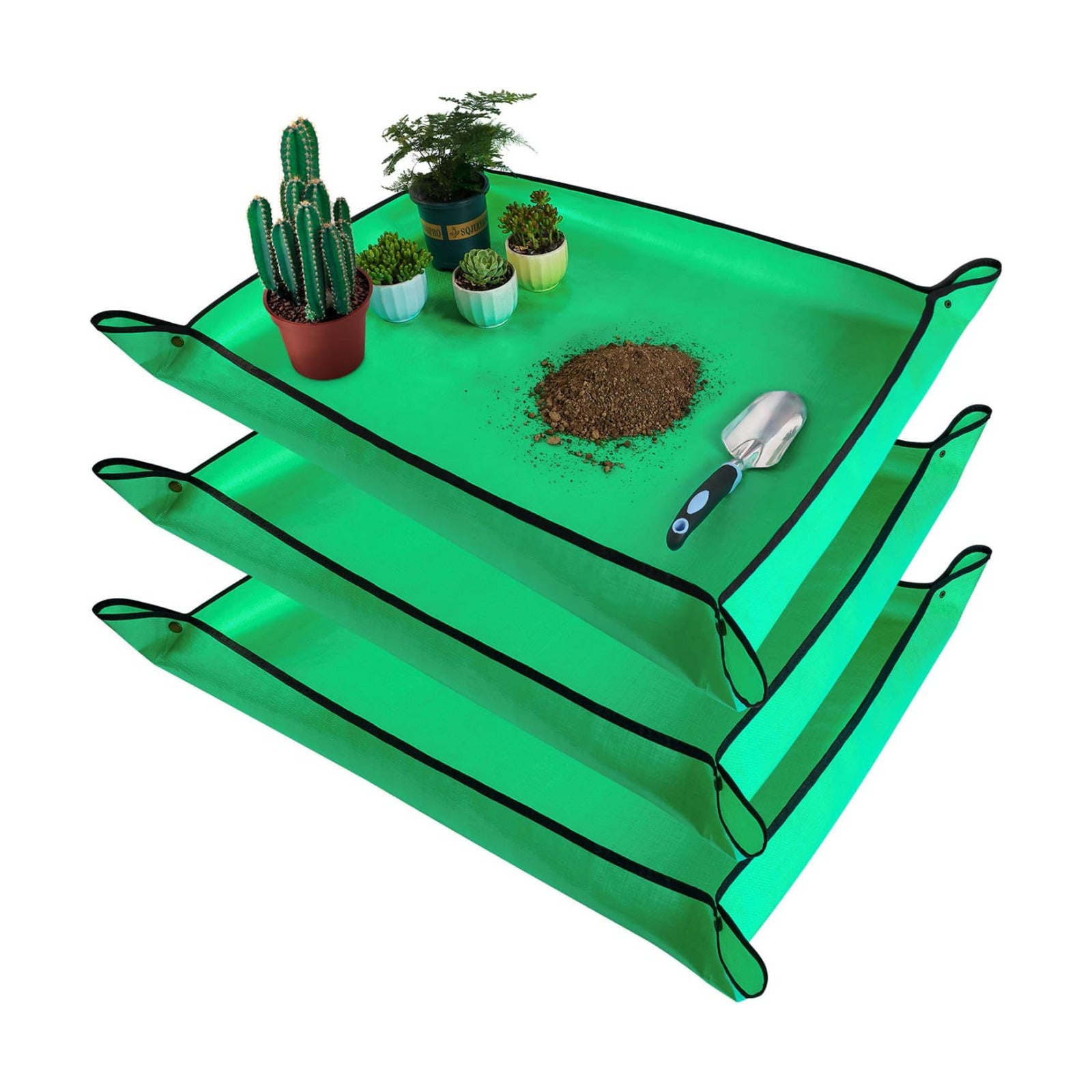 3 PCS 39.5"x 31.5" Large Repotting Mat for Indoor Plant Transplanting and Mess Control Thickened Waterproof Potting Mat