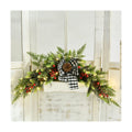 DearHouse 28inch Artificial Christmas Swag,Christmas Wreath with Wintry Pine Collection and 30 LED Lights for Christmas Holiday Home Decor