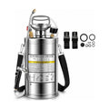 2Gal Stainless Steel Pump Up Sprayer Reinforced Hose, Hand Pump Sprayer with Pressure Gauge&Safety Valve, Adjustable